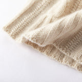 100% Cashmere Cap Pure Cashmere Beanie Hat for Women Lightweight Cable - Knit Beanie