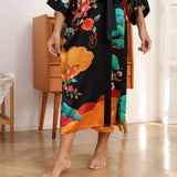 100% Floral Nature - inspired Prints Silk Kimono Robe