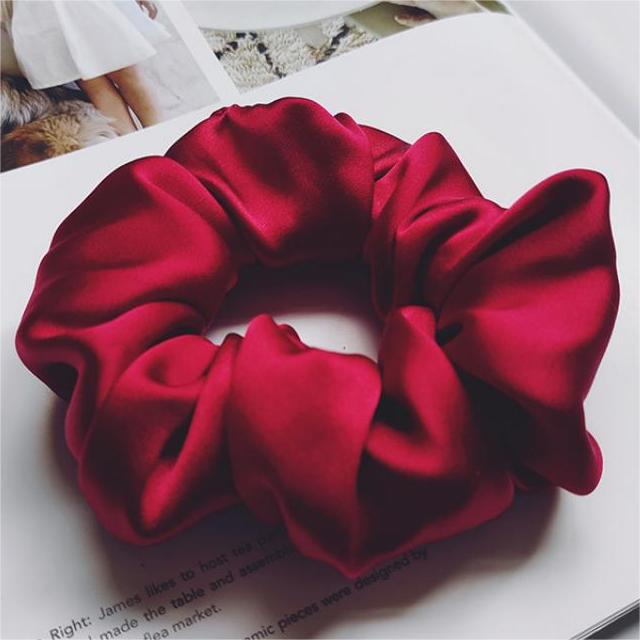 100% Mulberry Silk - scrunchies For Hair Sleep 30 Momme Claret M