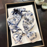 100% Silk Scarf For Women Floral Scarf Square Head Scarf