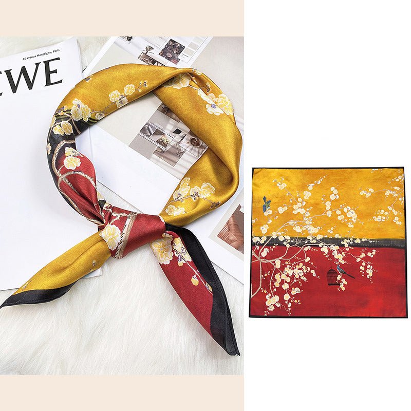 100% Pure Mulberry Silk Square Head Scarf For Women