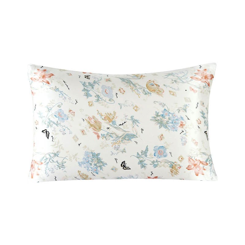 19 Momme Housewife Silk Pillowcase Hidden Zipper Assorted Floral Prints