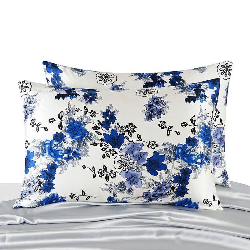 19 Momme Housewife Silk Pillowcase Hidden Zipper Assorted Floral Prints