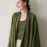 Cashmere Cardigan Damer Draperad Långärmad Cashmere Stickad tröja med öppen framsida