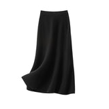 Womens A Line Cashmere kjol Midi Längd Cashmere Stickad tröja kjol