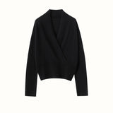 Dam Cashmere tröja V-ringad Cashmere Stickad Pullover Cashmere Wrap