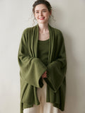 Cashmere Cardigan Damer Draperad Långärmad Cashmere Stickad tröja med öppen framsida