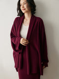 Cashmere Cardigan Damer Draperad Långärmad Cashmere Stickad tröja med öppen framsida