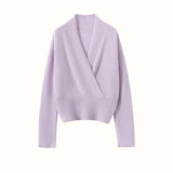 Dam Cashmere tröja V-ringad Cashmere Stickad Pullover Cashmere Wrap