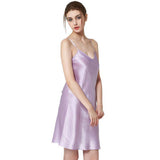 Best Luxury Short Silk Nightgowns For Women 100% Silk Nighties Lavender XS