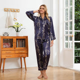 Blossom Print Silk Pajamas for Women Floral Silk Sleepwear Silk Pajama Set Silk Pj Set