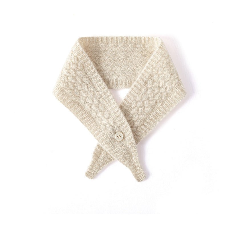 Buttoned Cashmere Neck Scarf Soft Cashmere Neck Wrap Compact Cashmere Scarf