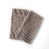 Cable Ribbed Cashmere Hand Warmers Cashmere Fingerless Gloves Mitts