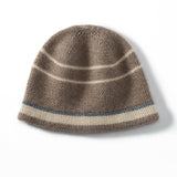 Cashmere Beanie Stripe Cashmere Winter Hat Unisex 100% Cashmere Cap
