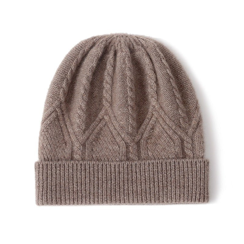 Cashmere Beanie with Folded Brim Unisex Cashmere Knit Cap Cashmere Winter Hat