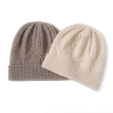 Cashmere Beanie with Folded Brim Unisex Cashmere Knit Cap Cashmere Winter Hat
