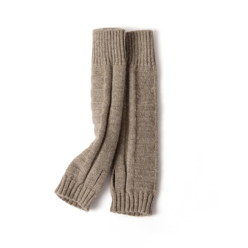 Cashmere Knit Fingerless Mittens for Women Arm Warmers Oversleeve Gloves
