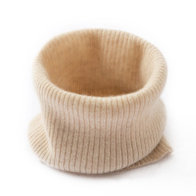 Cashmere Ribbed Neck Scarf Lightweight Solid Cashmere Neck Gaiter for Fall Winter