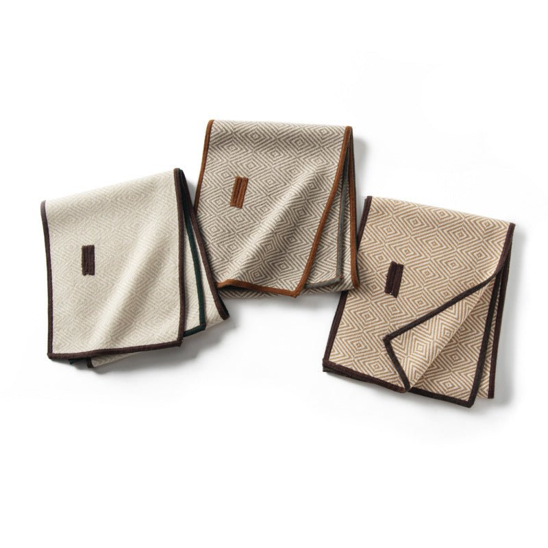 Cashmere Scarf with Trimming Mixed Colors Thick Soft Cashmere Scarves