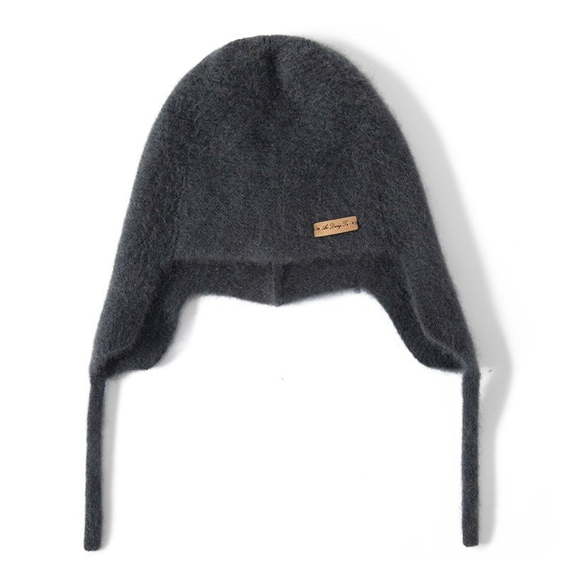 Cute Cashmere Knitted Hat Soft Cashmere Beanie for Winter Cashmere Earflap Cap