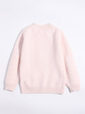 Girls Pink Cashmere Sweater Bow Knit Detailing Kids Cashmere Pullover Pink 90