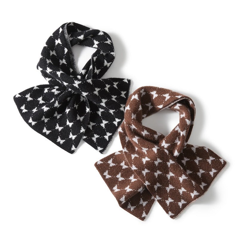 Houndstooth Cashmere Neck Warmer Cashmere Scarf Winter Neck Wrap