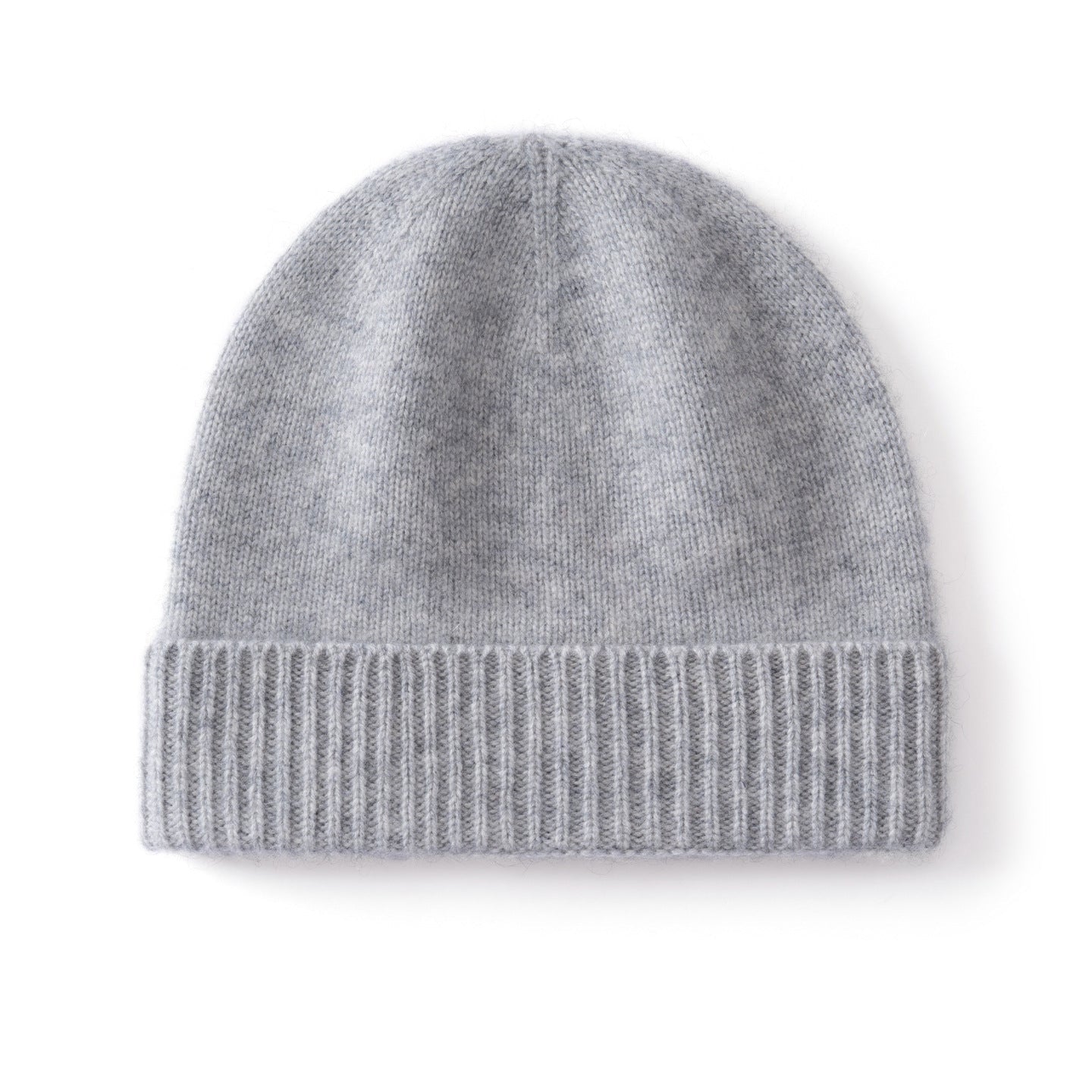 Kids Cashmere Beanie Knit Cashmere Hat with Ribbed Cuff Multi Colors Gray S