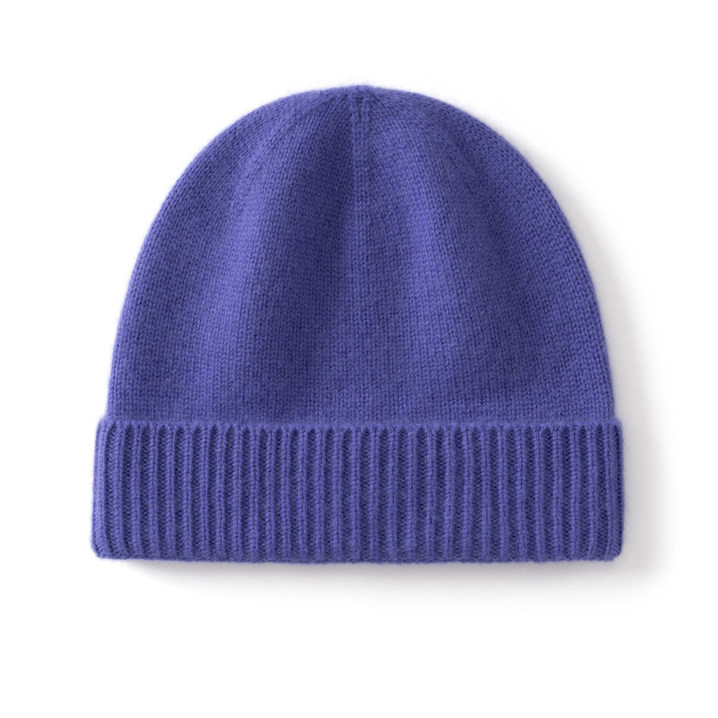 Kids Cashmere Beanie Knit Cashmere Hat with Ribbed Cuff Multi Colors Violet S