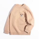 Kids Cashmere Sweater with Bear Patch 100% Cashmere Pullover