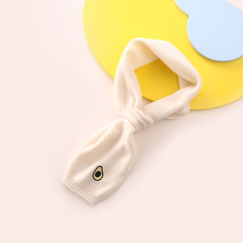 Kids Colorful Cashmere Scarf Fruit Embroidered Cashmere Neck Warmer