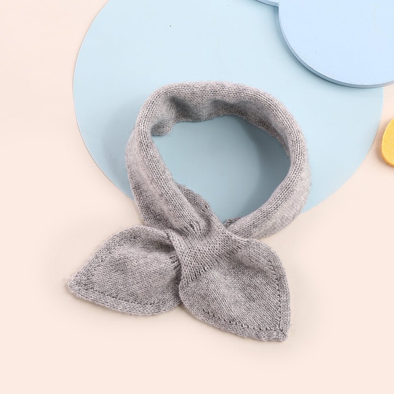 Kids Colorful Knit Cashmere Scarf Bow Knot Cashmere Neck Warmer