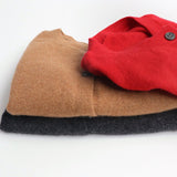Kids Crew Neck Cashmere Cardigan Button Front Knit Cashmere Sweater Red 80