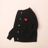 Kids Crew Neck Cashmere Cardigan Button Front Knit Cashmere Sweater Black 90