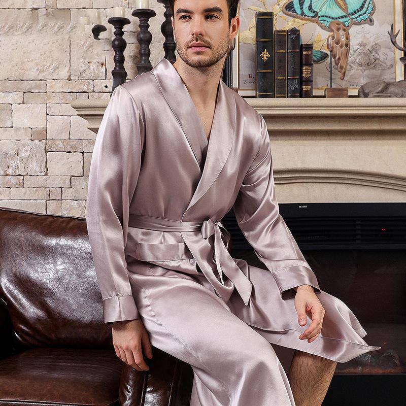 Long Men's Silk Robes Luxury Mens Silk Dressing Gowns