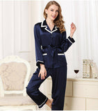 Long Silk Pajamas Set for Women Silk PJS ladies 100 silk sleepwear