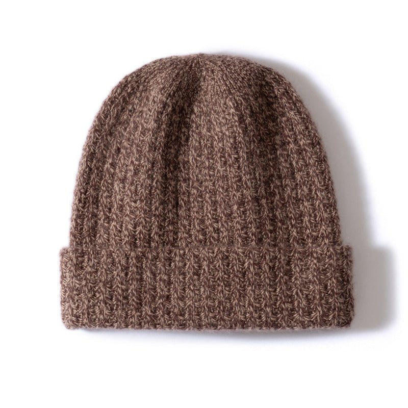 Marled Knit Cashmere Beanie Textured Cashmere Winter Hat Cashmere Cap