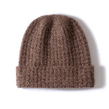 Marled Knit Cashmere Beanie Textured Cashmere Winter Hat Cashmere Cap