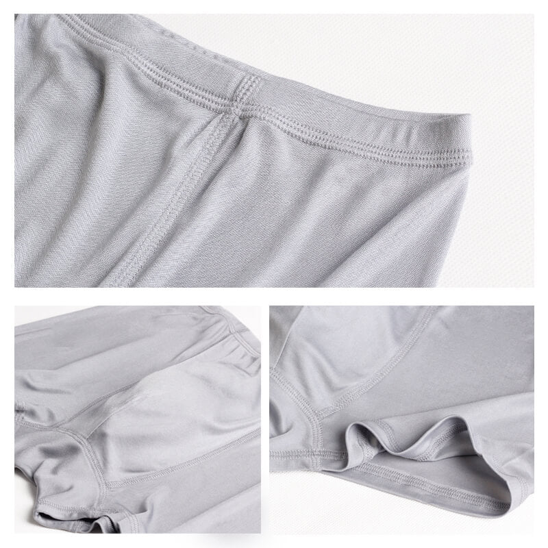 Silk Boxer Briefs Men Silk Knitted Underwear Comfy Silk Boxer