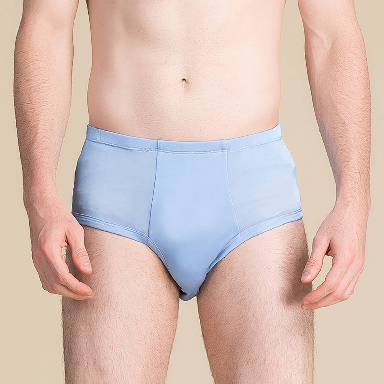 Men's Silk Underwear Mid Waist Silk Briefs Summer Silk Shorts