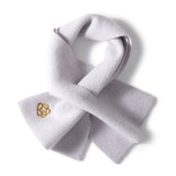 Pure Cashmere Scarf Cashmere Neck Warmer with Embroidered Flower