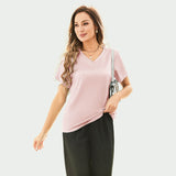 Pure Silk Blouses Short Sleeves Womens Pure Silk Top