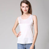 Round Neck Mulberry Silk Tank Top For Women