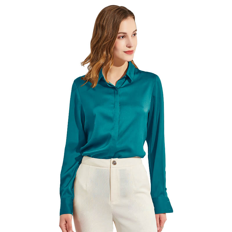 Silk Blouses For Women Long Sleeve Silk Button Shirts