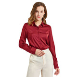 Silk Blouses For Women Long Sleeve Silk Button Shirts