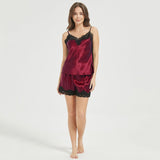 Lace Silk Camisole Set 100% Mulberry Silk Cami Sleep Set