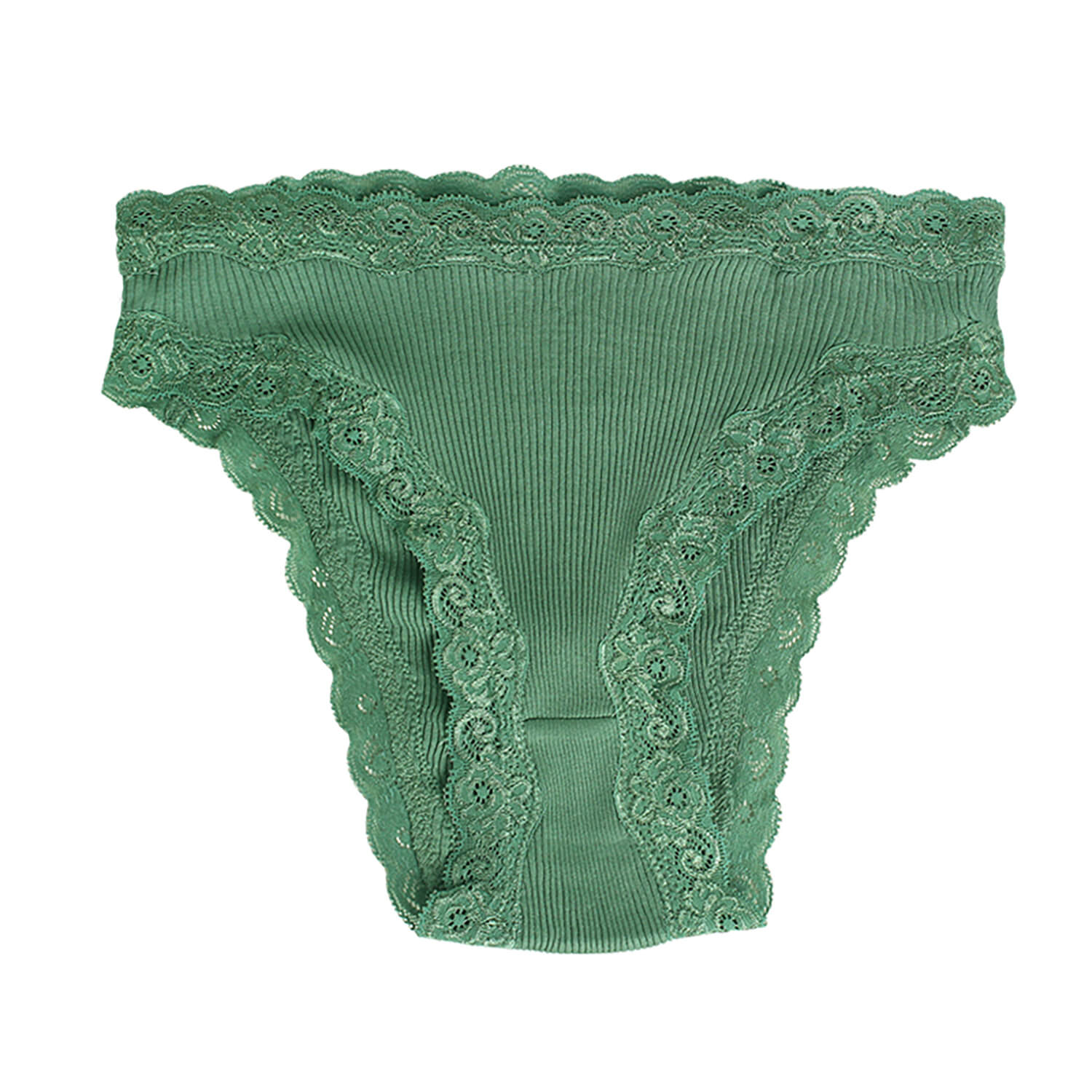 Silk panties women's lace ribbed mulberry silk mid - waist briefs