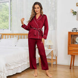 Silk Robe And Pajama Set For Women Two Piece Silk Nightwear