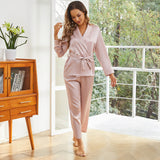 Silk Robe And Pajama Set For Women Two Piece Silk Nightwear