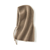 Solid Cashmere Balaclava Cashmere Knitted Hood Hat for Women and Men Two uses