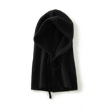Solid Cashmere Balaclava Cashmere Knitted Hood Hat for Women and Men Two uses